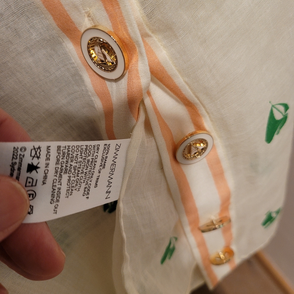 Zimmermann High Tide green Sailboat shirt and shorts 2 pc set - Picture 14 of 16